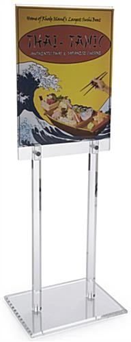 Workshop Series 22 X 28 Poster Stand For Floor, Double Sided, 67" Tall - Clear