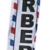 14’ Feather Flag & Ground Spike With Pre-Printed BARBER SHOP Message – Blue & Red