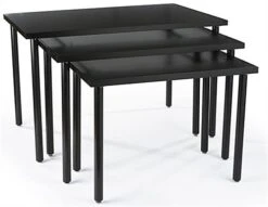 Nesting Display Tables, Rectangular, Set Of 3 - Black