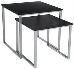 Nesting Tables, Square, Set Of 2 - Black