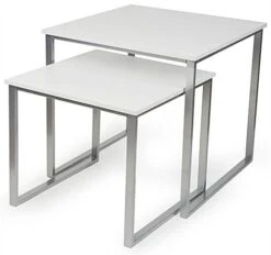Nesting Tables, Square, Set Of 2 - White