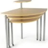 Nesting Display Tables With 4 Tiers, Swiveling - Maple