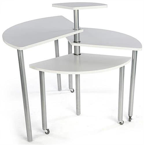 Nesting Display Tables With 4 Tiers, Swiveling - White - Image 2