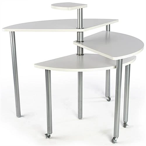 Nesting Display Tables With 4 Tiers, Swiveling - White - Image 3