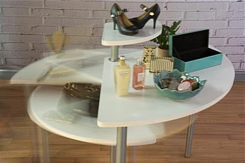 Nesting Display Tables With 4 Tiers, Swiveling - White - Image 9