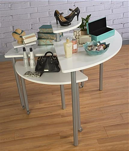 Nesting Display Tables With 4 Tiers, Swiveling - White - Image 8