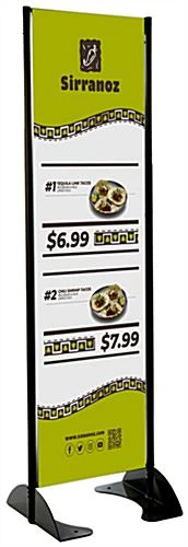 20 X 72 Outdoor Banner Flag Stand, Single Sided Print Graphic - Black