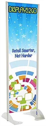 24 X 72 Outdoor Banner Flag Stand, Single Sided Print Graphic - Gray