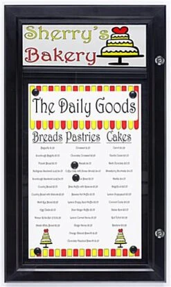 Enclosed Bulletin Board For (1) 11 X 17 Sheet, Outdoor Use, Magnetic, Header - Black