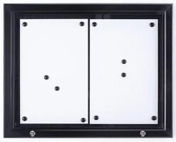 Enclosed Bulletin Board For (2) 11 X 17 Signs, Outdoor Use, Magnetic, Locking - Black