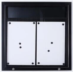 Enclosed Bulletin Board For (2) 11 X 17 Signs, Outdoor Use, Magnetic, Header - Black