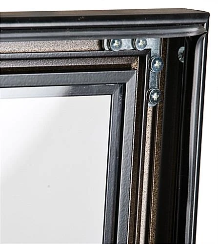 Enclosed Bulletin Board For (6) 8.5 X 11 Sheets, Outdoor Use, Header, Magnetic, Black - Image 3