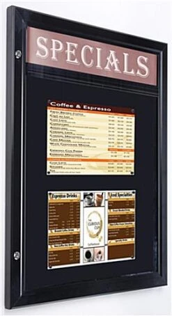 31 X 24 Enclosed Bulletin Board For Outdoors, Header, Locking, Magnetic - Black