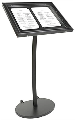 23 X 19 Enclosed Bulletin Board For Floor, Magnetic, Outdoor Rated, Wheels - Black - Image 2