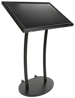 33 X 23 Enclosed Bulletin Board For Floor, Magnetic, Outdoor, Wheels - Black