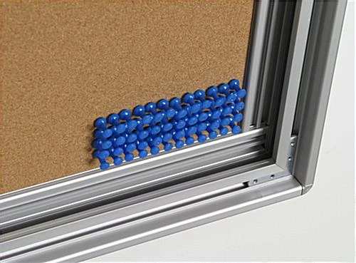 41 X 42 Enclosed Bulletin Board For Outdoor Use, With Locking Door - Silver - Image 3