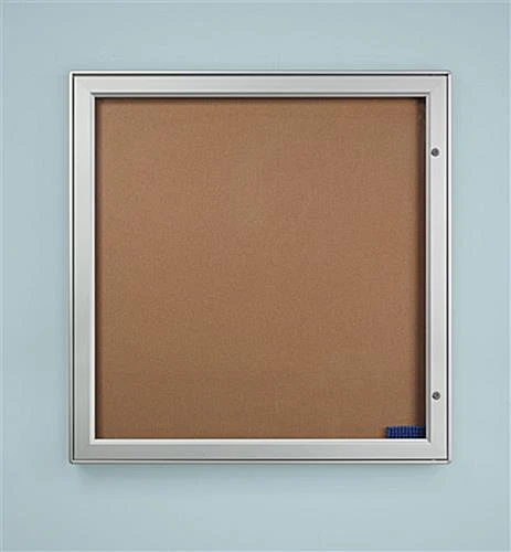 41 X 42 Enclosed Bulletin Board For Outdoor Use, With Locking Door - Silver