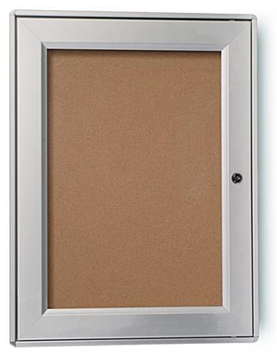 24.5 X 18.5-Inch Enclosed Bulletin Board For Outdoor Use, With Locking Door - Silver