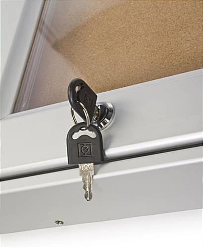 32 X 32 Enclosed Bulletin Board For Outdoor Use, With Locking Door - Silver - Image 5