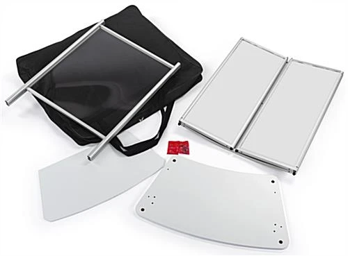 30"w Portable Counter W/ PET Sneeze Guard & Inner Shelf - White - Image 7