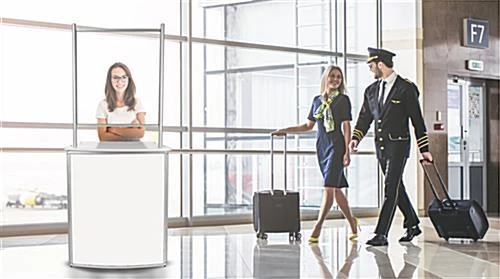 30"w Portable Counter W/ PET Sneeze Guard & Inner Shelf - White - Image 8