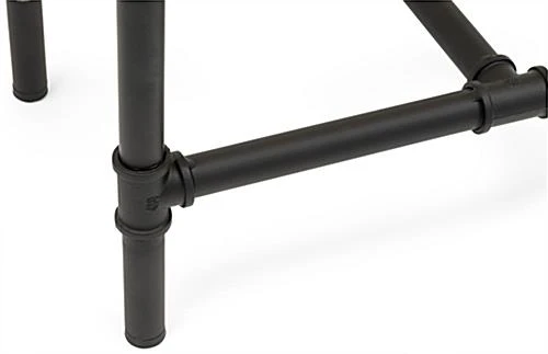 Wooden Pipeline Nesting Table, Rectangular, Metal Legs – Dark Brown - Image 3