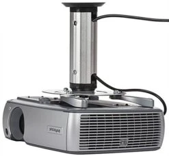 Projector Ceiling Mount With 2 Mounting Cylinders, Tilting, Rotating – Silver