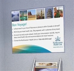 22 X 28 Sign Holder For Wall Mount, Flexible Plastic, With Adhesive Tape - Clear