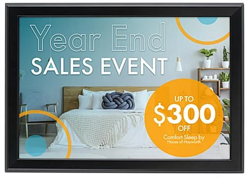 13 X 19 Poster Frame For Wall, Snap Open, 32mm Profile - Black