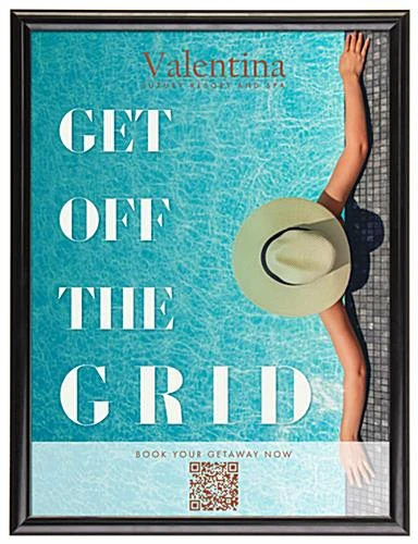 18 X 24 Poster Frame For Wall, Snap Open, 25mm Profile - Black