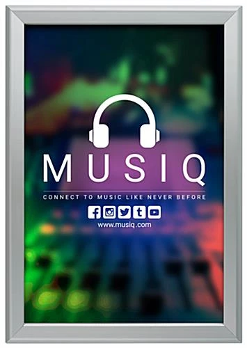 13 X 19 Poster Frame For Wall, Snap Open, 32mm Profile - Silver