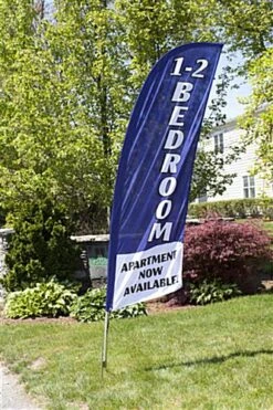 8' Real Estate Feather Flag W/ Spike, 1-2 BEDROOM APARTMENT NOW AVAILABLE Message