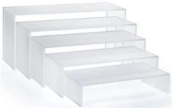 U-Shaped Acrylic Risers, Set Of 5 Different Sizes - Frosted