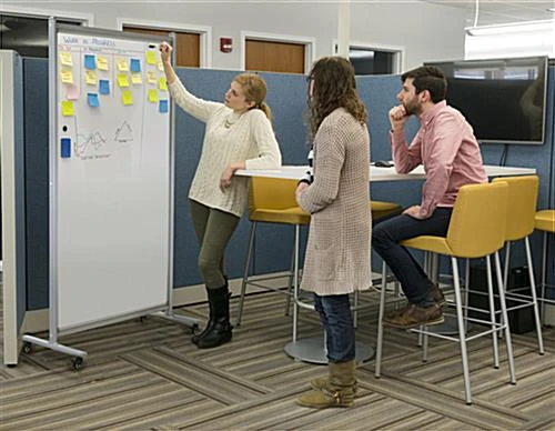 40 X 70 Write-On Board, Floor Stand W/ Wheels, Dry Erase, Double Sided - White - Image 6