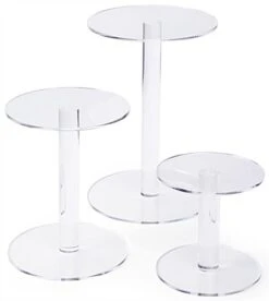 Workshop Series Round Acrylic Risers, Set Of 3 Sizes – Clear