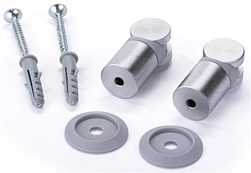 8.5 X 5.5 Wall Sign Holder With Acrylic Plates, Silver Standoffs - Clear - Image 6