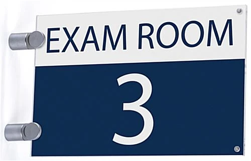 8.5 X 5.5 Wall Sign Holder With Acrylic Plates, Silver Standoffs - Clear