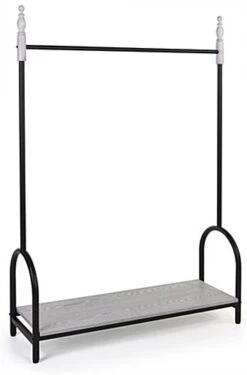 72"h Vintage Style Clothing Rack W/48" Rail & Display Shelf - Whitewash