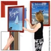 22 X 28 Poster Frame For Wall, Swing Open Door, Wood - Cherry