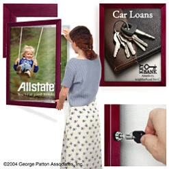 22 X 28 Poster Frame For Wall, Swing Open Door With Lock, Wood - Mahogany