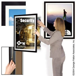 22 X 28 Matted Poster Frame For Wall, White Mat, Swing Door, Wood - Matte Black