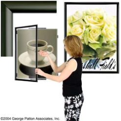 22 X 28 Poster Frame For Wall, Swing Open Door, Aluminum - Black