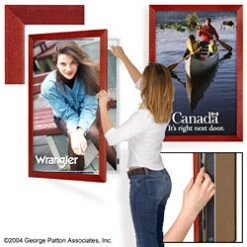 24 X 36 Poster Frame For Wall Mount, Swing Open Door, Wood - Cherry