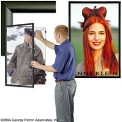 24 X 36 Poster Frame For Wall, Swing Open Door, Aluminum - Black