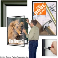 30 X 40 Poster Frame For Wall, Swing Door With Lock, Aluminum - Black