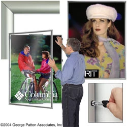36 X 48 Poster Frame For Wall, Swing Door With Lock, Aluminum - Silver