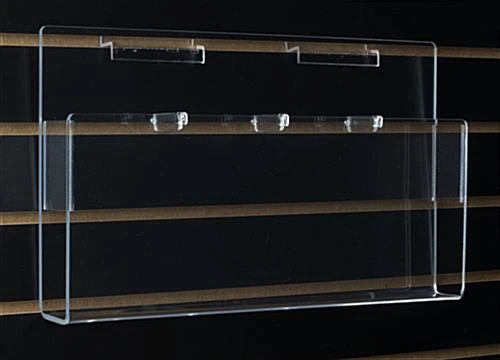 4-Pocket Acrylic Literature Holder For Slatwall, 4"/8.5"w - Clear - Image 3