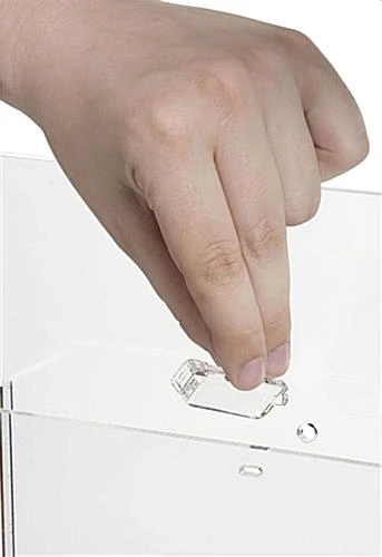 4-Pocket Acrylic Literature Holder For Slatwall, 4"/8.5"w - Clear - Image 5