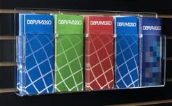 5-Pocket Acrylic Literature Holder For Slatwall, 4"/8.5"w - Clear