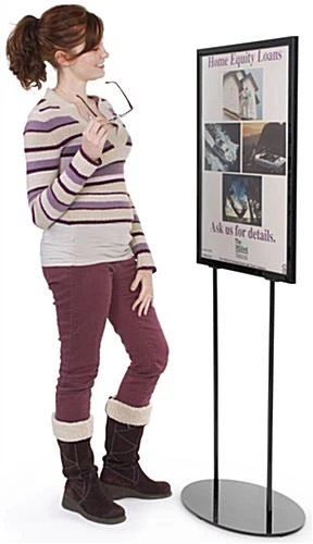 22 X 28 Poster Stand For Floor, Top Insert, Double Sided, Oval Base - Black - Image 2